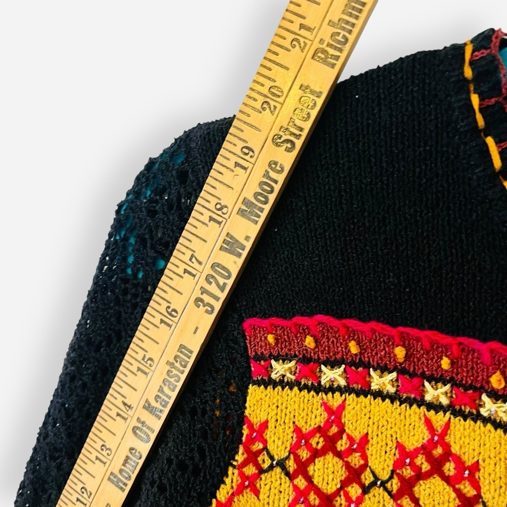 Vintage‎ Susan Bristol Sweater Cardigan Petites S Floral Embroidered 3/4 Sleeve - Picture 9 of 11